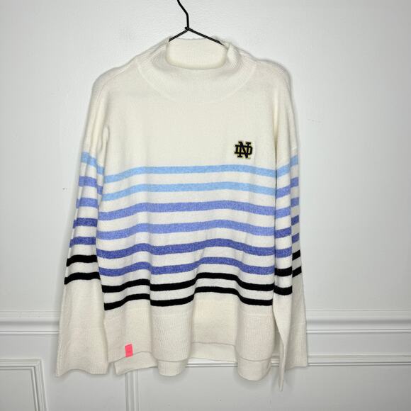 Lusso L Notre Dame Fighting Irish Simone Striple Mock Neck Sweater - Picture 1 of 10